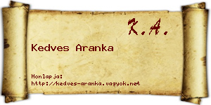 Kedves Aranka névjegykártya